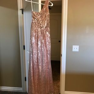 Rose Gold Sequin Bridesmaid Dress